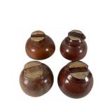 Four Light Brown Ceramic Insulators