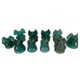 10 Emerald Green Glass Insulators