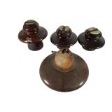 Four Ceramic Electrical Insulators