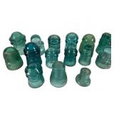 15 Glass Telegraph Insulator Collection