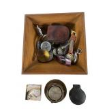 Wooden Tray with Watches and Accessories