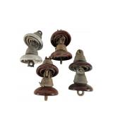 4 Double Porcelain and Metal Electrical Insulators