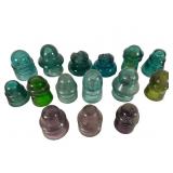 15 Various Glass Telephone Insulators