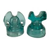 Pair Glass Telegraph Insulators