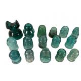 16 Glass Insulators Assortment
