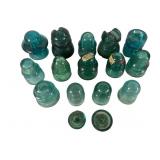 Glass Insulators, 14 Pieces