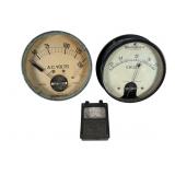 3 Vintage Analog Meters
