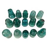 15 Glass Insulators, Various Brands