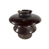 Brown Glazed Ceramic High-Voltage Insulator