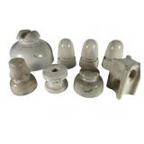 8 Various White Ceramic Electrical Insulators
