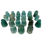 21 Aqua-Blue Glass Insulators
