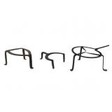 Three Primitive Iron Trivets