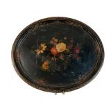 Hand-Painted Oval Tole Tray