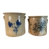 Two Antique Stoneware Crocks