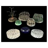 8 Vintage Flower Frogs in Mixed Designs