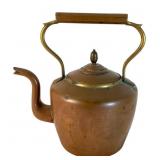 Copper and Brass Goose Neck Teapot
