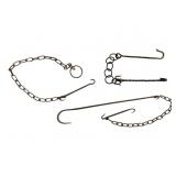 Three Wrought Iron Hanging Chains