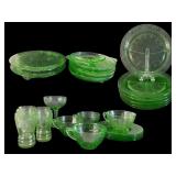 Ballerina Cameo Uranium Glass Dish Set