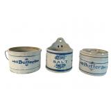 Stoneware Salt & Butter Crocks