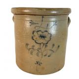 Antique Stoneware Crock with Floral Motif