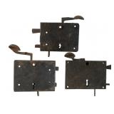 Three Wrought Iron Elbow Locks
