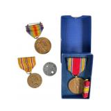 WWI & WWII Medals With USN Dog Tag