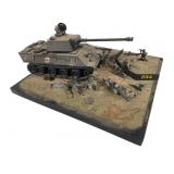 German WWII Tank Diorama with Lead Soldiers