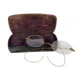 14K Gold Wire Rim Glasses with Case