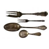 Sterling Silver Flatware, 4 Pieces
