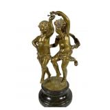 Gilted Bronze Statue of Dancing Children