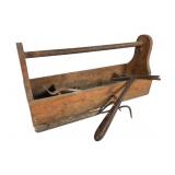 Wooden Toolbox With Hand Tools