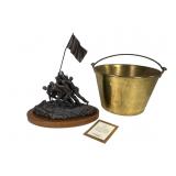 Iwo Jima Sculpture with Brass Bucket