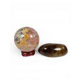 Ocean Jasper Sphere and Sardonyx Stone