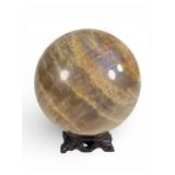 Polished Moonstone Sphere with Base