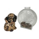 Hubley ï¿½Puppoï¿½ Cast Iron Bank & Glass Nickel Bank