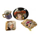 Hand Painted Porcelain Pieces With Limoges