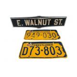 Pennsylvania Plates and Street Sign Set