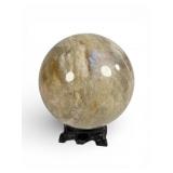 4-Inch Polished Blue Flash Moonstone Sphere
