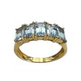 14K Emerald Cut Aquamarine Ring