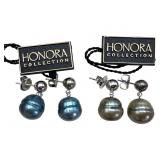 Two Pairs Honora Pearl Earrings