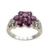 Sterling Ring with Garnets