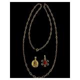 Gold & Filled Jewelry With Pendants and Chain