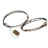 2 Sterling Hinged Cuffs