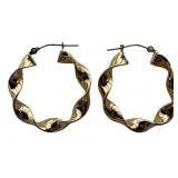 14k Eterna Gold Twisted Hoop Earrings