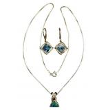 Sterling and Mosaic Australian Opal Set