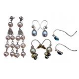 4 Sterling Pearl Earrings