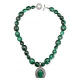 Carolyn Pollack Sterling Malachite Necklace