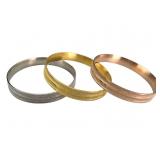 Three Metallic-Toned Bangles