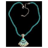 Sterling Silver Carolyn Pollock Fan Pendant +