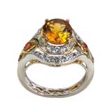 Sterling & Vermeil Fire Citrine Ring